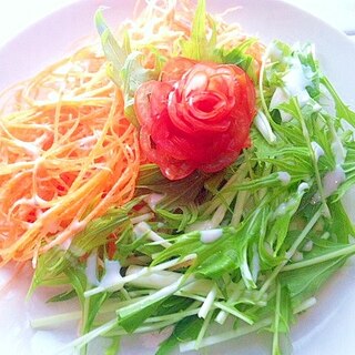 【簡単・彩り盛り付け】花咲く2色サラダ